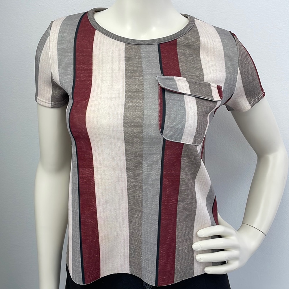 Scuba Fabric Multi Color Stripe Top
